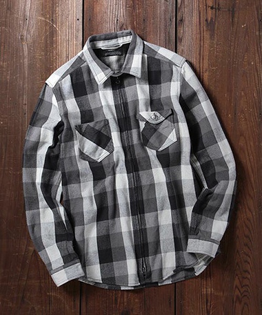 ROSE BUD COUPLES MSH-15208 H/W CHECK L/S ZIP WORK