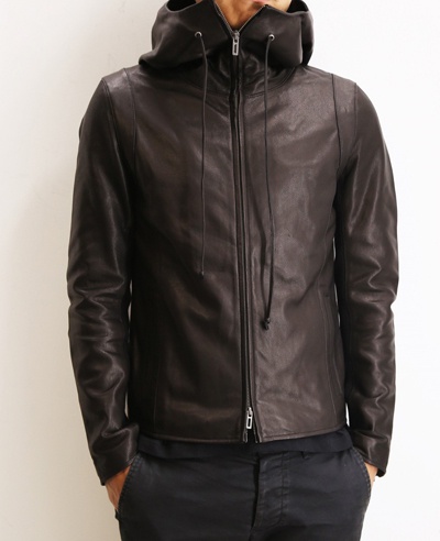 Domenico+Savio　ドメニコアンドサビオ GOAT LEATHER HOODED JACKET