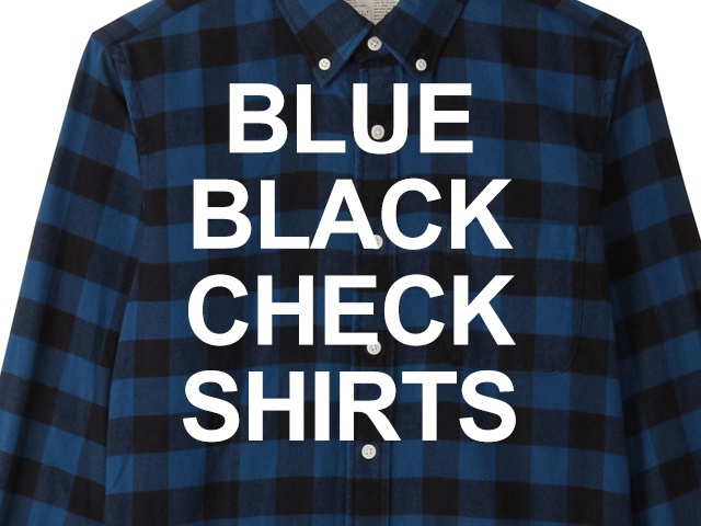 メンズおすすめ青黒チェックシャツ